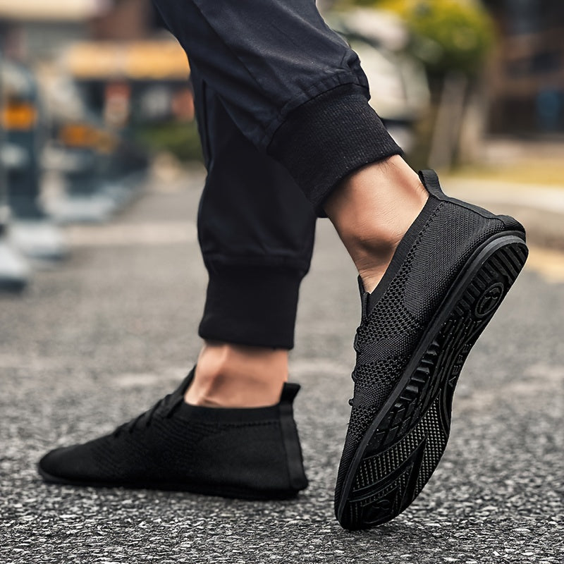ComfyWalk Men's Shoes - Breathable, Non-Slip, Soft Sole Walking Shoes for Outdoor Activities with Durable Rubber Sole and Solid Color Woven Upper