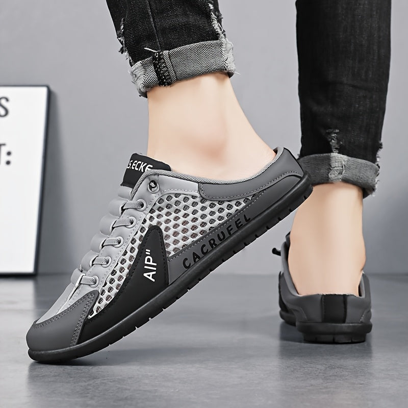 Zhenyuezu Fashion Men's Shoes Men's Trendy Versatile One Step Sports Sandals - Breathable Mesh Lightweight Wear Resistant Half Slippers - Spring And Summer Home Vacation Beach Casual Shoes