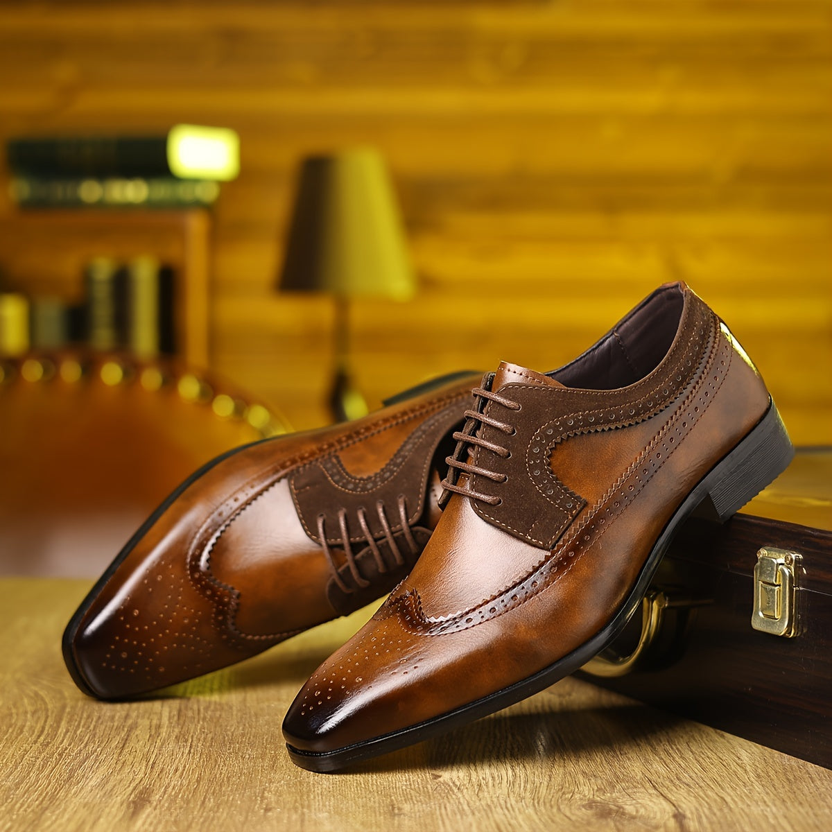 New Men'S Business Casual Shoes Fashion Bullock Style High Fashion Large Men'S Shoes