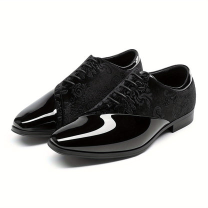 Bruno Marc Classic Glossy Velvet Men's Dress Shoes - Formal Oxford Lace-up Caden