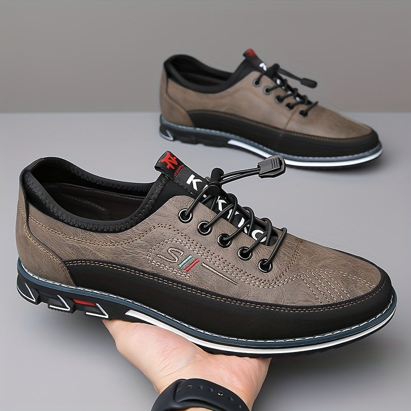 PLUS SIZE Non Slip Men's Casual Shoes With Adjustable Buckle, Comfy Soft Sole For Outdoor Activities