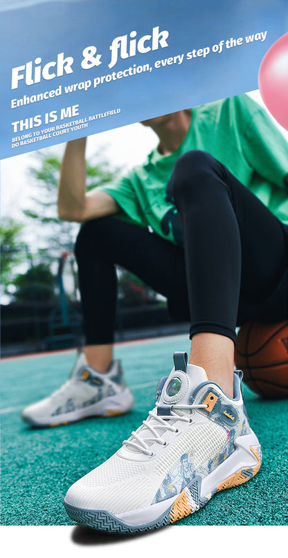 Men's shoes fashionable sports shoes breathable running shoes men's basketball shoes anti slip sports shoes