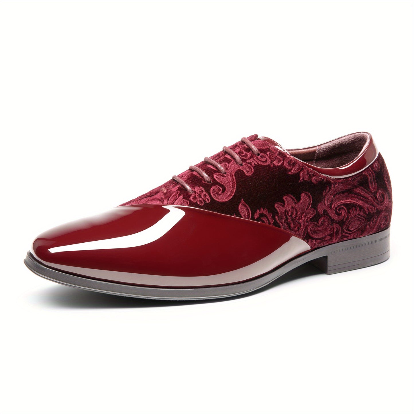 Bruno Marc Classic Glossy Velvet Men's Dress Shoes - Formal Oxford Lace-up Caden