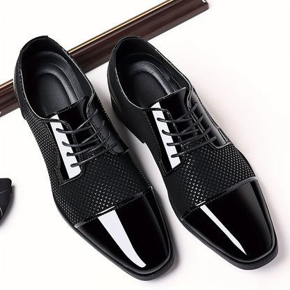 Men'S Dress Shoes Classic Lace-up Formal Oxfords Modern Tuxedo Business Casual Scale Pattern Comfort Formal Shoes For Men