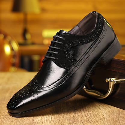New Men'S Business Casual Shoes Fashion Bullock Style High Fashion Large Men'S Shoes