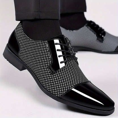 Men'S Dress Shoes Classic Lace-up Formal Oxfords Modern Tuxedo Business Casual Scale Pattern Comfort Formal Shoes For Men
