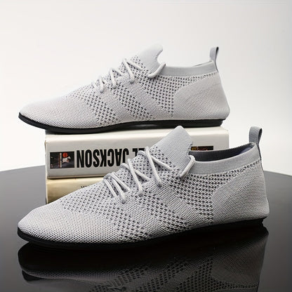 ComfyWalk Men's Shoes - Breathable, Non-Slip, Soft Sole Walking Shoes for Outdoor Activities with Durable Rubber Sole and Solid Color Woven Upper