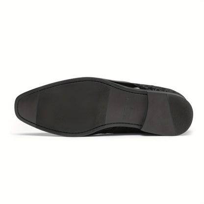Bruno Marc Classic Glossy Velvet Men's Dress Shoes - Formal Oxford Lace-up Caden