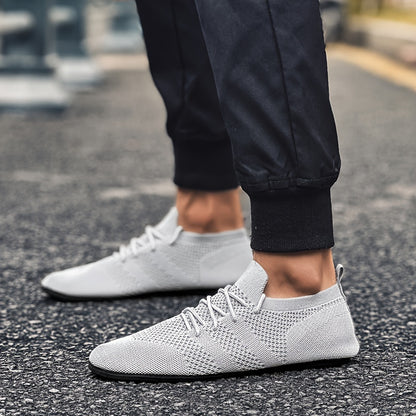 ComfyWalk Men's Shoes - Breathable, Non-Slip, Soft Sole Walking Shoes for Outdoor Activities with Durable Rubber Sole and Solid Color Woven Upper