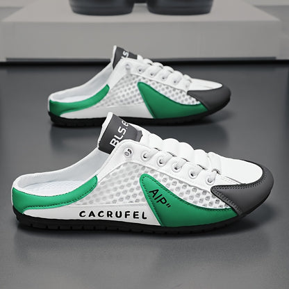 Zhenyuezu Fashion Men's Shoes Men's Trendy Versatile One Step Sports Sandals - Breathable Mesh Lightweight Wear Resistant Half Slippers - Spring And Summer Home Vacation Beach Casual Shoes