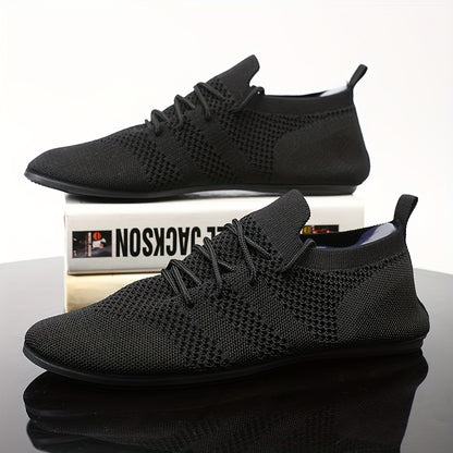 ComfyWalk Men's Shoes - Breathable, Non-Slip, Soft Sole Walking Shoes for Outdoor Activities with Durable Rubber Sole and Solid Color Woven Upper