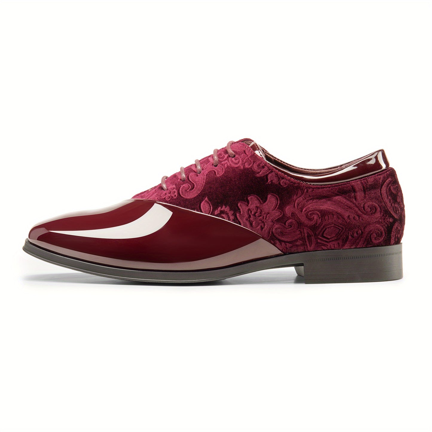 Bruno Marc Classic Glossy Velvet Men's Dress Shoes - Formal Oxford Lace-up Caden