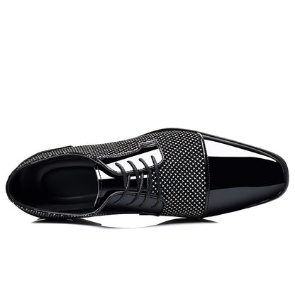 Men'S Dress Shoes Classic Lace-up Formal Oxfords Modern Tuxedo Business Casual Scale Pattern Comfort Formal Shoes For Men