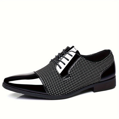 Men'S Dress Shoes Classic Lace-up Formal Oxfords Modern Tuxedo Business Casual Scale Pattern Comfort Formal Shoes For Men