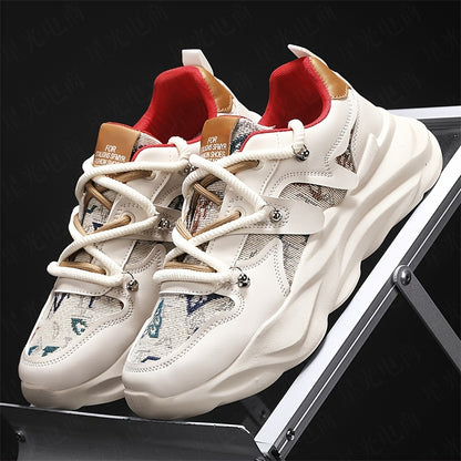 Men's Shoes, New Thick-soled Shock-absorbing Dad Shoes, Mesh Breathable, Youth Casual And Versatile Trendy Shoes