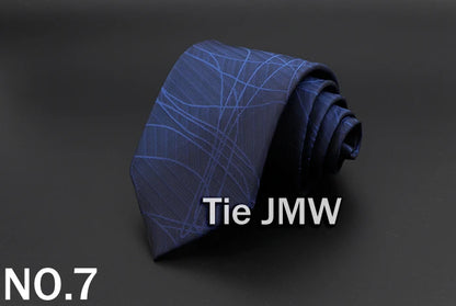 New Men's Tie Classic Solid Color Stripe Flower Floral 8cm Jacquard Necktie Accessories Daily Wear Cravat Wedding Party Gift
