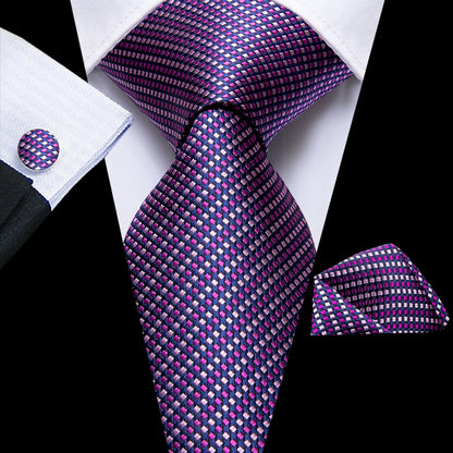 Hi-Tie Light Purple Solid Silk Wedding Tie For Men Quality Hanky Cufflink Gift Necktie Set Fashion Novelty Designer Dropshipping
