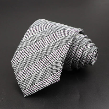 New Men's Tie Classic Solid Color Stripe Flower Floral 8cm Jacquard Necktie Accessories Daily Wear Cravat Wedding Party Gift