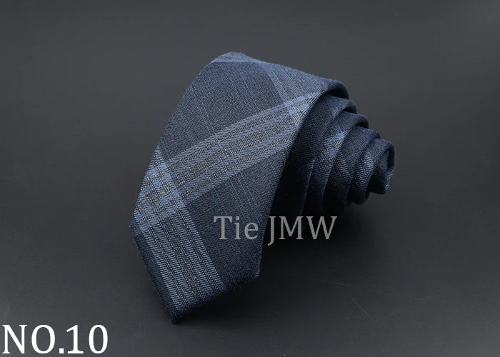 Mens Ties Classic Jacquard Striped Plaid Necktie 6cm  Skinny Neckties Polyester Narrow Collar Suit Shirt Tie Accessories Gift