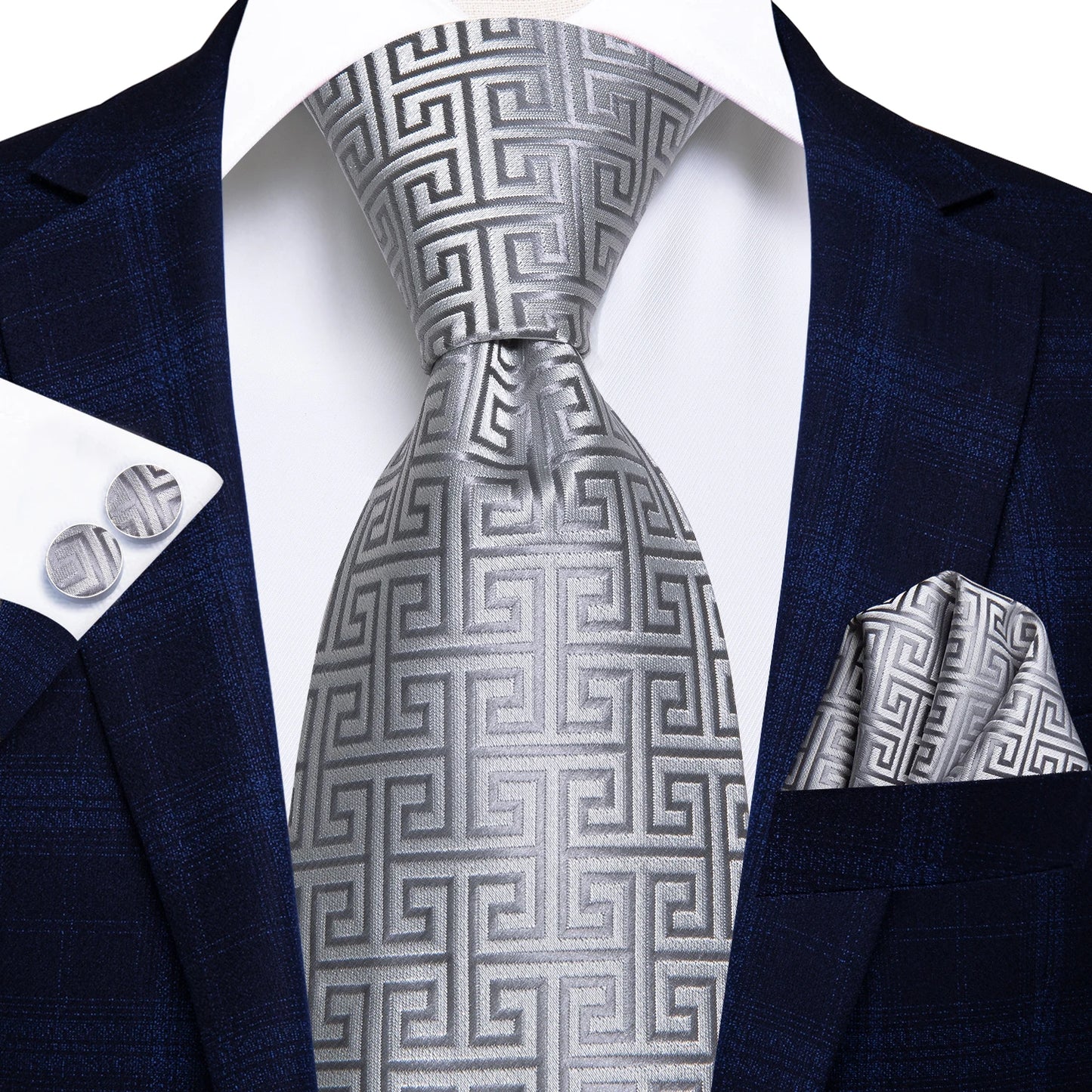 Hi-Tie 8.5cm Business Black Solid Paisley 100% Silk Men's Tie Neck Strip Ties for Men Formal Luxury Wedding Neckties Gravatas
