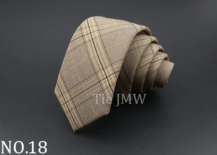 Mens Ties Classic Jacquard Striped Plaid Necktie 6cm  Skinny Neckties Polyester Narrow Collar Suit Shirt Tie Accessories Gift