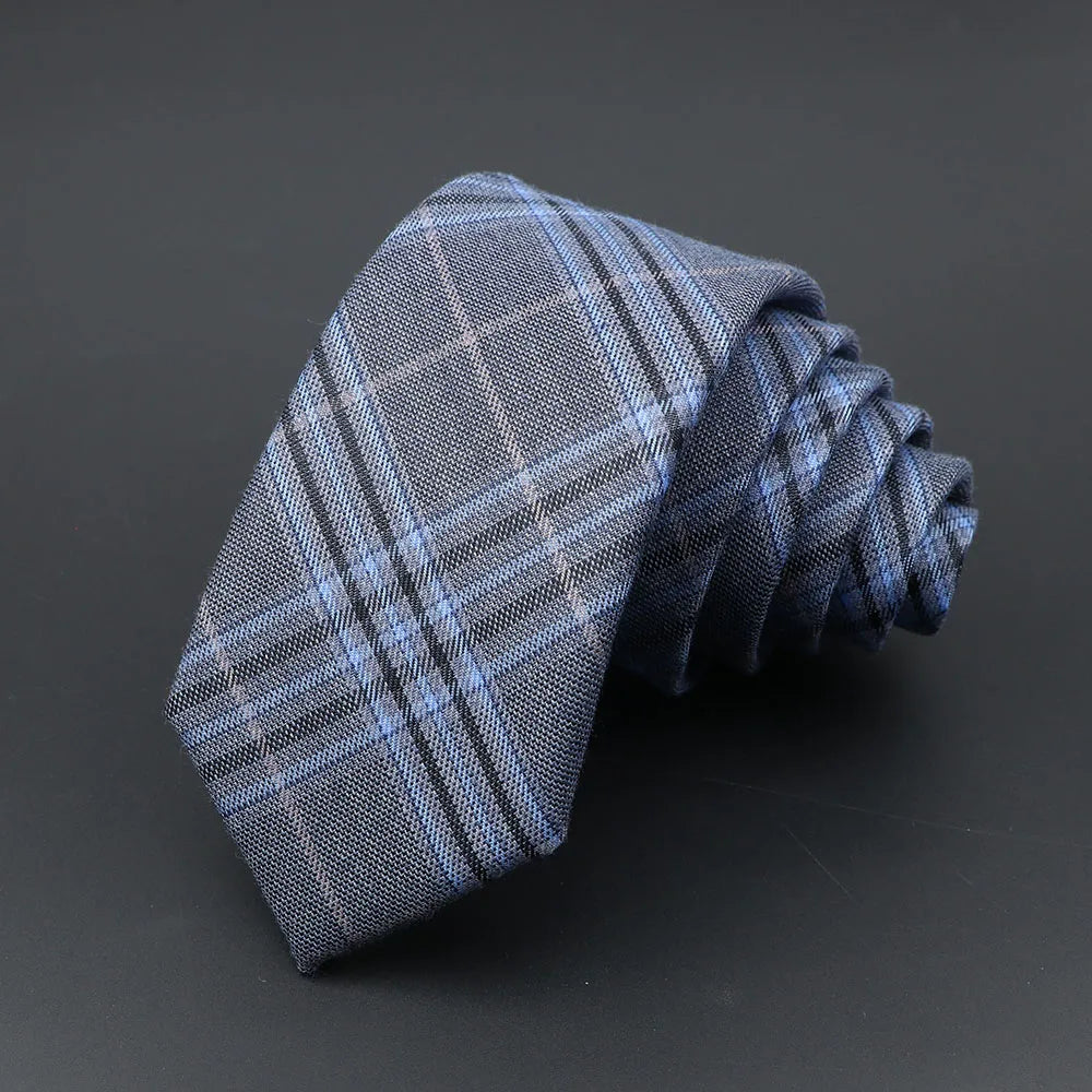 Mens Ties Classic Jacquard Striped Plaid Necktie 6cm  Skinny Neckties Polyester Narrow Collar Suit Shirt Tie Accessories Gift