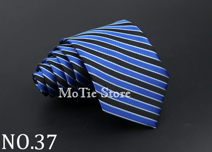 Classic Tie For Men Business Solid Color Stripe Plaid Dots 7cm Jacquard Wedding Dress Necktie Daily Wear Cravat Accessories Gift