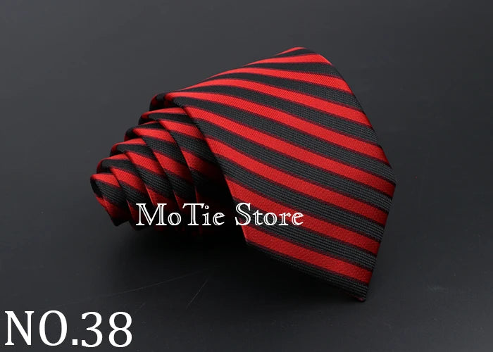 Classic Tie For Men Business Solid Color Stripe Plaid Dots 7cm Jacquard Wedding Dress Necktie Daily Wear Cravat Accessories Gift