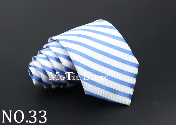 Classic Tie For Men Business Solid Color Stripe Plaid Dots 7cm Jacquard Wedding Dress Necktie Daily Wear Cravat Accessories Gift