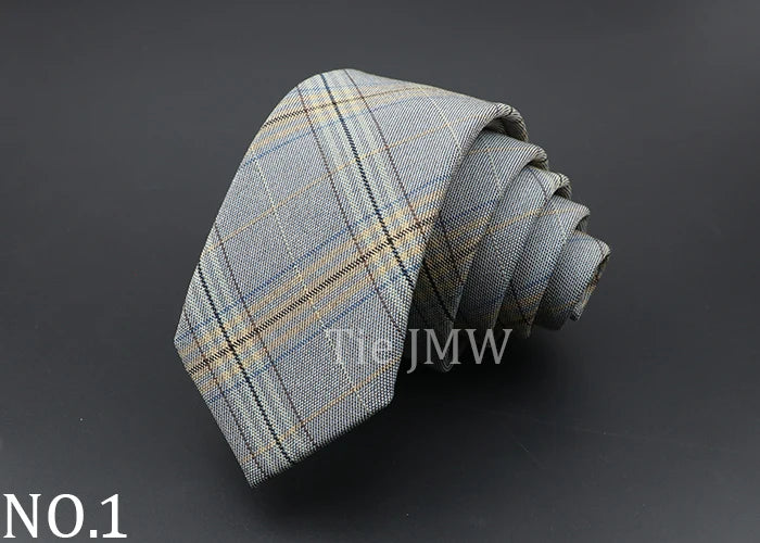 Mens Ties Classic Jacquard Striped Plaid Necktie 6cm  Skinny Neckties Polyester Narrow Collar Suit Shirt Tie Accessories Gift