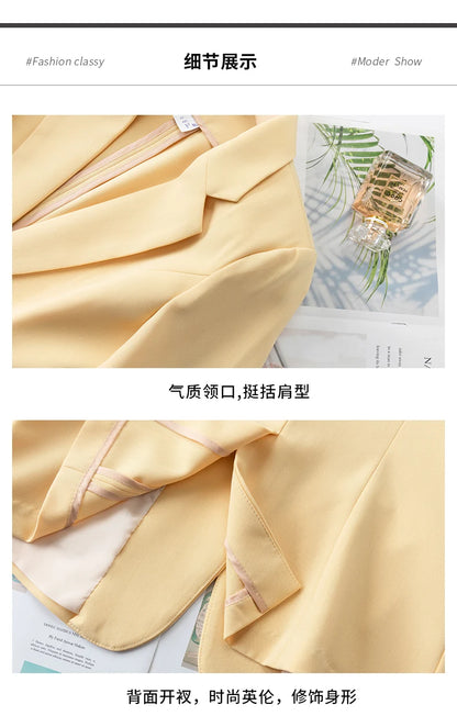 Naviu New Fashion Summer Temperament Slim Suits Women Business Formal Half Sleeve Blazer And Pants Office Ladies Work Wear