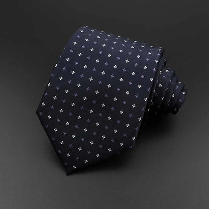 New Men's Tie Classic Solid Color Stripe Flower Floral 8cm Jacquard Necktie Accessories Daily Wear Cravat Wedding Party Gift