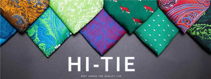 Hi-Tie Designer Silk Wedding Tie For Men Blue White Plaid Handky Cufflink Set Fashion Necktie For Men Business Party Wholesale