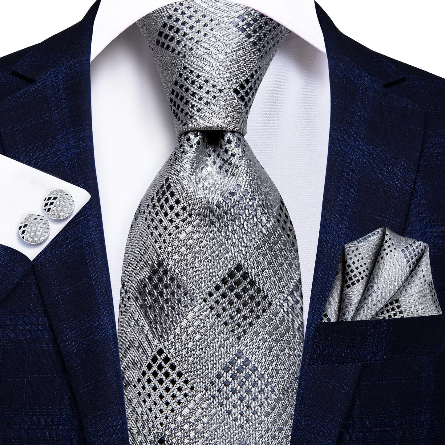 Hi-Tie 8.5cm Business Black Solid Paisley 100% Silk Men's Tie Neck Strip Ties for Men Formal Luxury Wedding Neckties Gravatas
