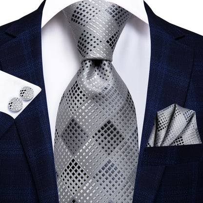Hi-Tie 8.5cm Business Black Solid Paisley 100% Silk Men's Tie Neck Strip Ties for Men Formal Luxury Wedding Neckties Gravatas