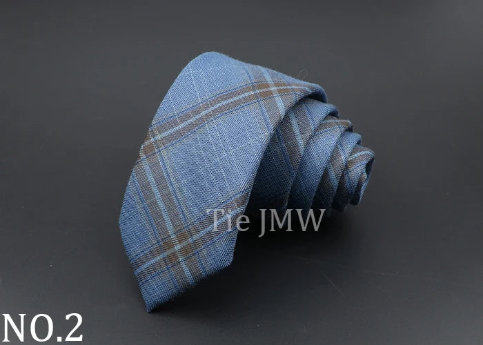 Mens Ties Classic Jacquard Striped Plaid Necktie 6cm  Skinny Neckties Polyester Narrow Collar Suit Shirt Tie Accessories Gift