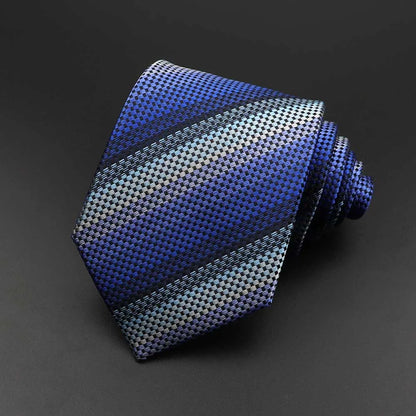 New Men's Tie Classic Solid Color Stripe Flower Floral 8cm Jacquard Necktie Accessories Daily Wear Cravat Wedding Party Gift