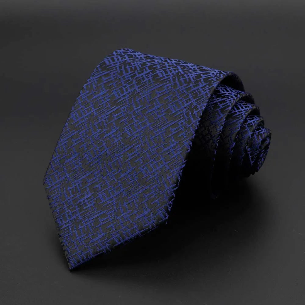 New Men's Tie Classic Solid Color Stripe Flower Floral 8cm Jacquard Necktie Accessories Daily Wear Cravat Wedding Party Gift