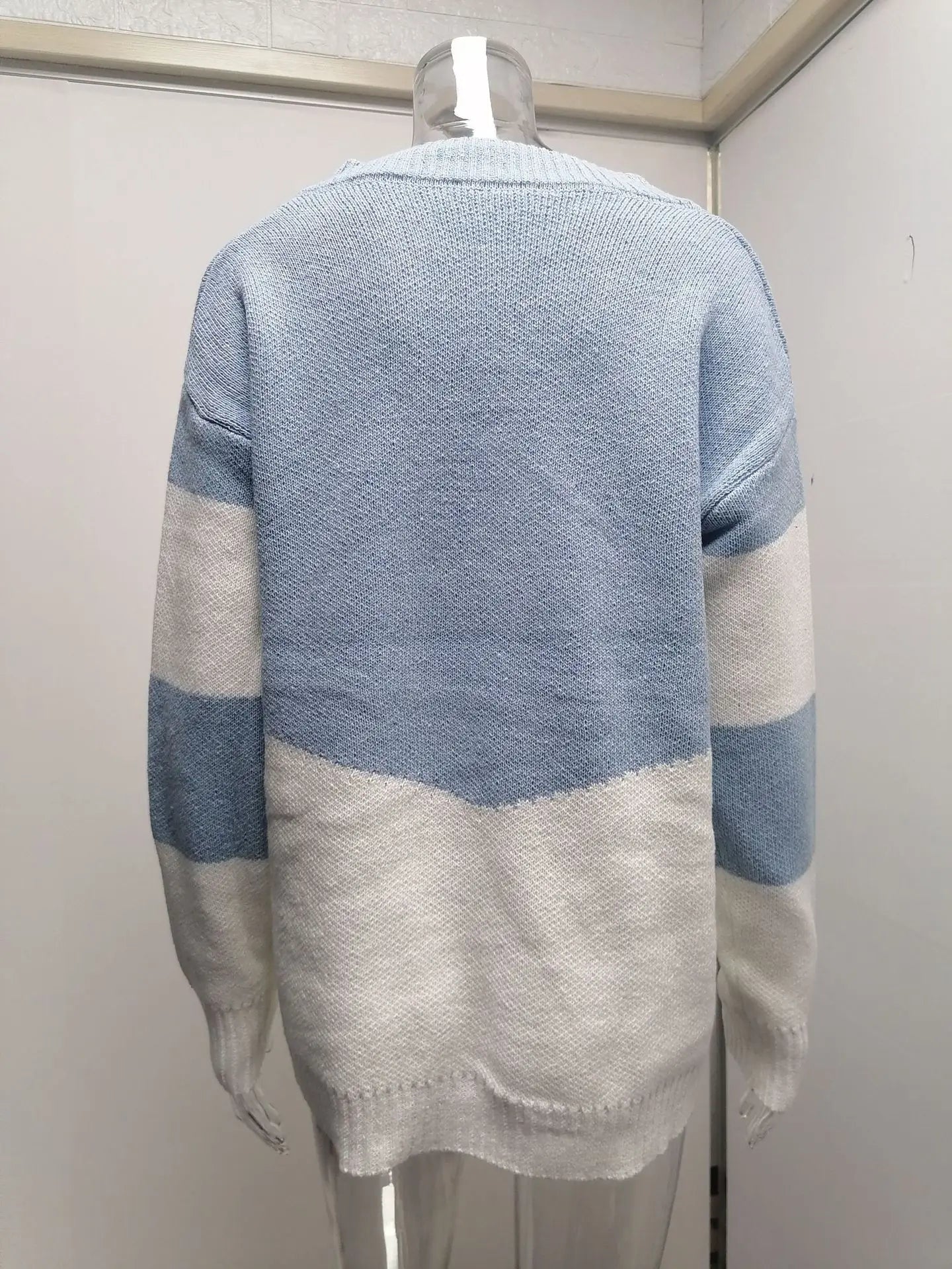 Pullovers Women Sweaters New long-sleeved 2021 Autumn Winters V Collar Loose Color Matching Sweaters Women Fashion OLN6057