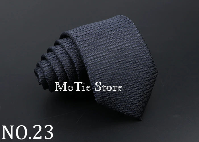 Classic Tie For Men Business Solid Color Stripe Plaid Dots 7cm Jacquard Wedding Dress Necktie Daily Wear Cravat Accessories Gift