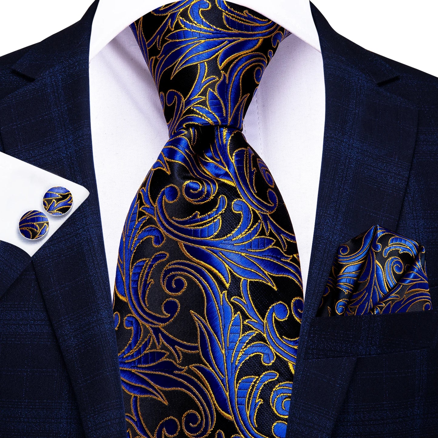 Hi-Tie 8.5cm Business Black Solid Paisley 100% Silk Men's Tie Neck Strip Ties for Men Formal Luxury Wedding Neckties Gravatas