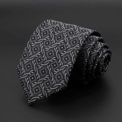New Men's Tie Classic Solid Color Stripe Flower Floral 8cm Jacquard Necktie Accessories Daily Wear Cravat Wedding Party Gift