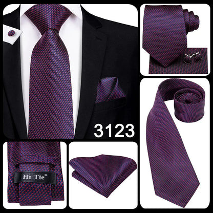 Hi-Tie Light Purple Solid Silk Wedding Tie For Men Quality Hanky Cufflink Gift Necktie Set Fashion Novelty Designer Dropshipping