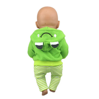 2023 New Cute frog Suits Fit For 43cm Baby Doll 17 Inch Reborn Baby Doll Clothes