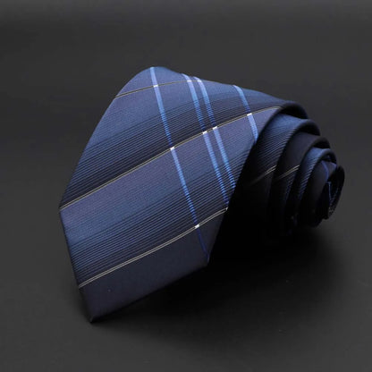 New Men's Tie Classic Solid Color Stripe Flower Floral 8cm Jacquard Necktie Accessories Daily Wear Cravat Wedding Party Gift