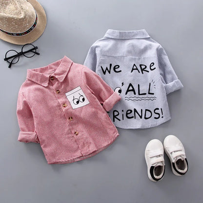 DIIMUU Spring Autumn Kids Baby Boys Cotton Clothes Shirt Toddler Girls Tee Clothing Children Wears Infant Blouse 1 2 3 4 5 Years