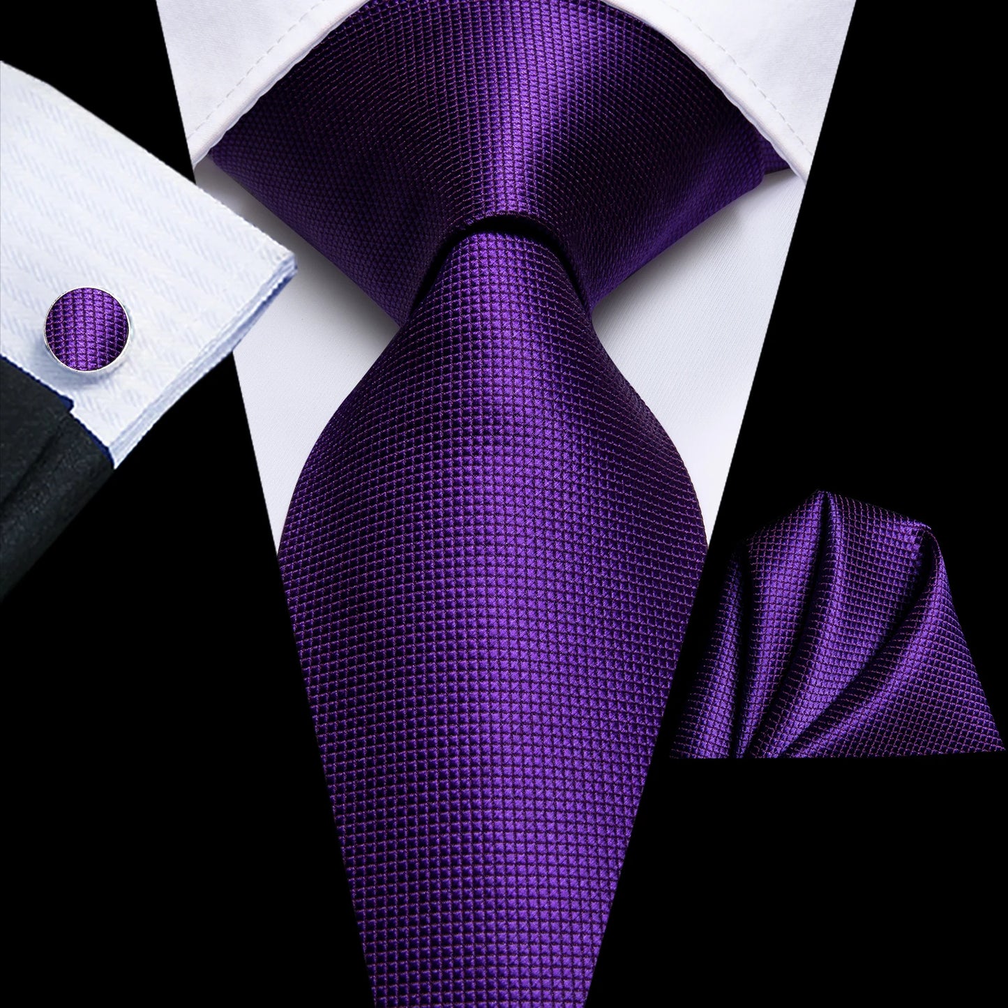 Hi-Tie Light Purple Solid Silk Wedding Tie For Men Quality Hanky Cufflink Gift Necktie Set Fashion Novelty Designer Dropshipping
