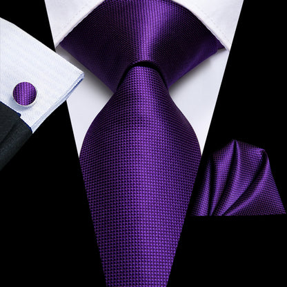 Hi-Tie Light Purple Solid Silk Wedding Tie For Men Quality Hanky Cufflink Gift Necktie Set Fashion Novelty Designer Dropshipping