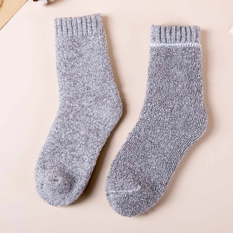 Winter Men's Merino Wool Socks Super Thick Warm High Quality Harajuku Retro Snow Casual Antifreeze Cashmere Socks Men 3 Pair