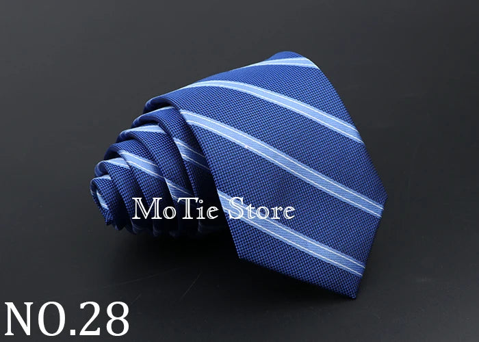 Classic Tie For Men Business Solid Color Stripe Plaid Dots 7cm Jacquard Wedding Dress Necktie Daily Wear Cravat Accessories Gift